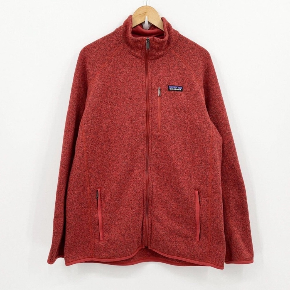Patagonia red better sweater fleece full zip